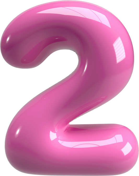Pink 3D Inflate Number Two